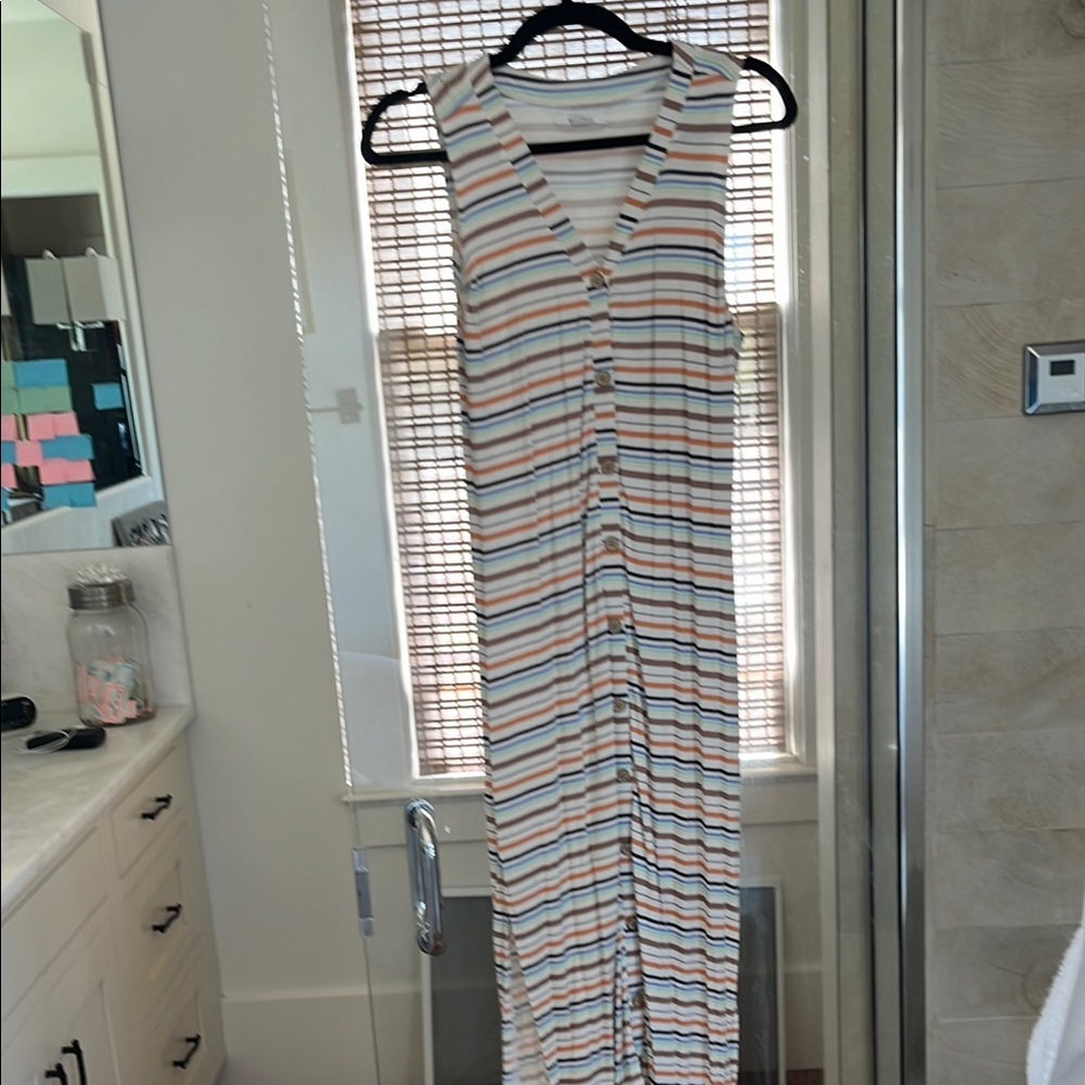 Striped Sleeveless Maxi Dress